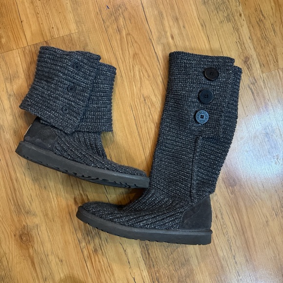 Ugg Classic Cardy Knit Womens Sz 8 Grey - Picture 2 of 8